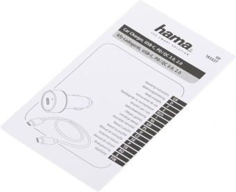 Автомобильное зар./устр. Hama H-183327 18W 3A (PD+QC) USB Type-C универсальное черный (00183327)