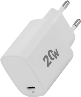 Сетевое зар./устр. Digma DGW2C 20W 3A (PD) USB-C универсальное белый (DGW2C0F010WH)