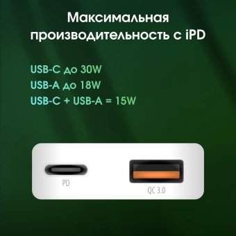Сетевое зар./устр. Digma Pro DPW3A 30W 3A (PD+QC) USB-C/USB-A универсальное белый (DPW3A3GX11WH)