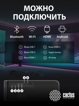Проектор Cactus CS-PRM.01B.Full HD-A LCD 19000Lm LS 700Lm ANSI (1920x1080) 2500:1 ресурс лампы:50000часов 2xUSB typeA 2xHDMI 1.8кг