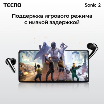 Гарнитура внутриканальные Tecno Sonic 2 SC02 черный беспроводные bluetooth в ушной раковине (SC02 BLACK)