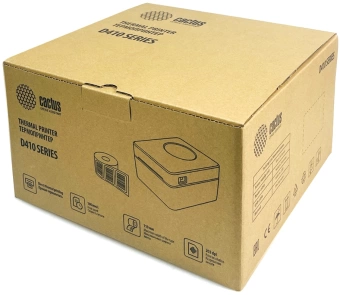 Термопринтер Cactus CS-TP-D410U-W 203dpi 160мм/с/USB для печ.этик. белый Термопринтер Cactus CS-TP-D410U-W 203dpi 160мм/с/USB для печ.этик. белый