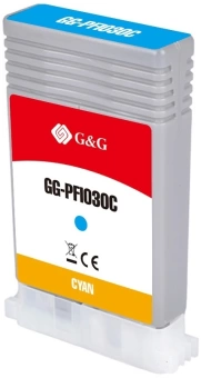 Картридж струйный G&G GG-PFI030C PFI-030C голубой (55мл) для Canon imagePrograf TA-20/30 TM-240/340